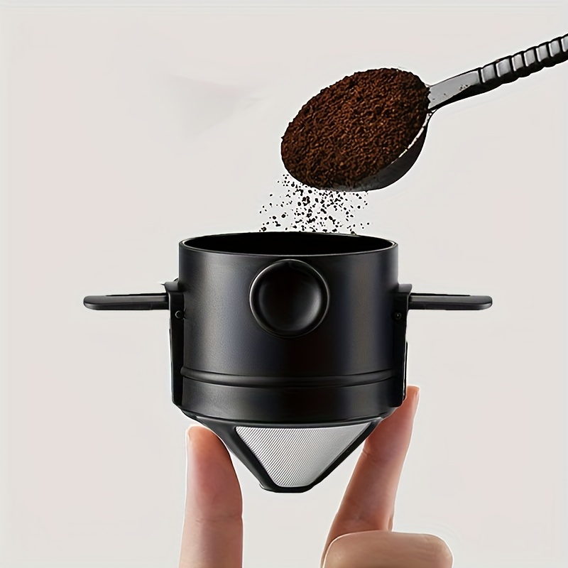 Coffee Equipment Pour Over - ポータブルコーヒーフィルターカップ、再利用可能なコーヒーメーカーフィルター、ミニ折りたたみ式、旅行、キャンプ用のペーパーレスドリッパー