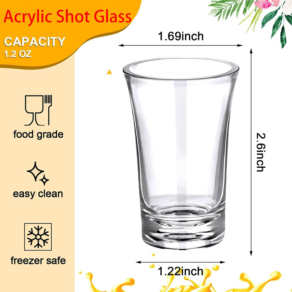 1.2オンスのアクリル製ショットグラス、厚底プラスチック製ク - Espresso Shot Glass のレビューと価格